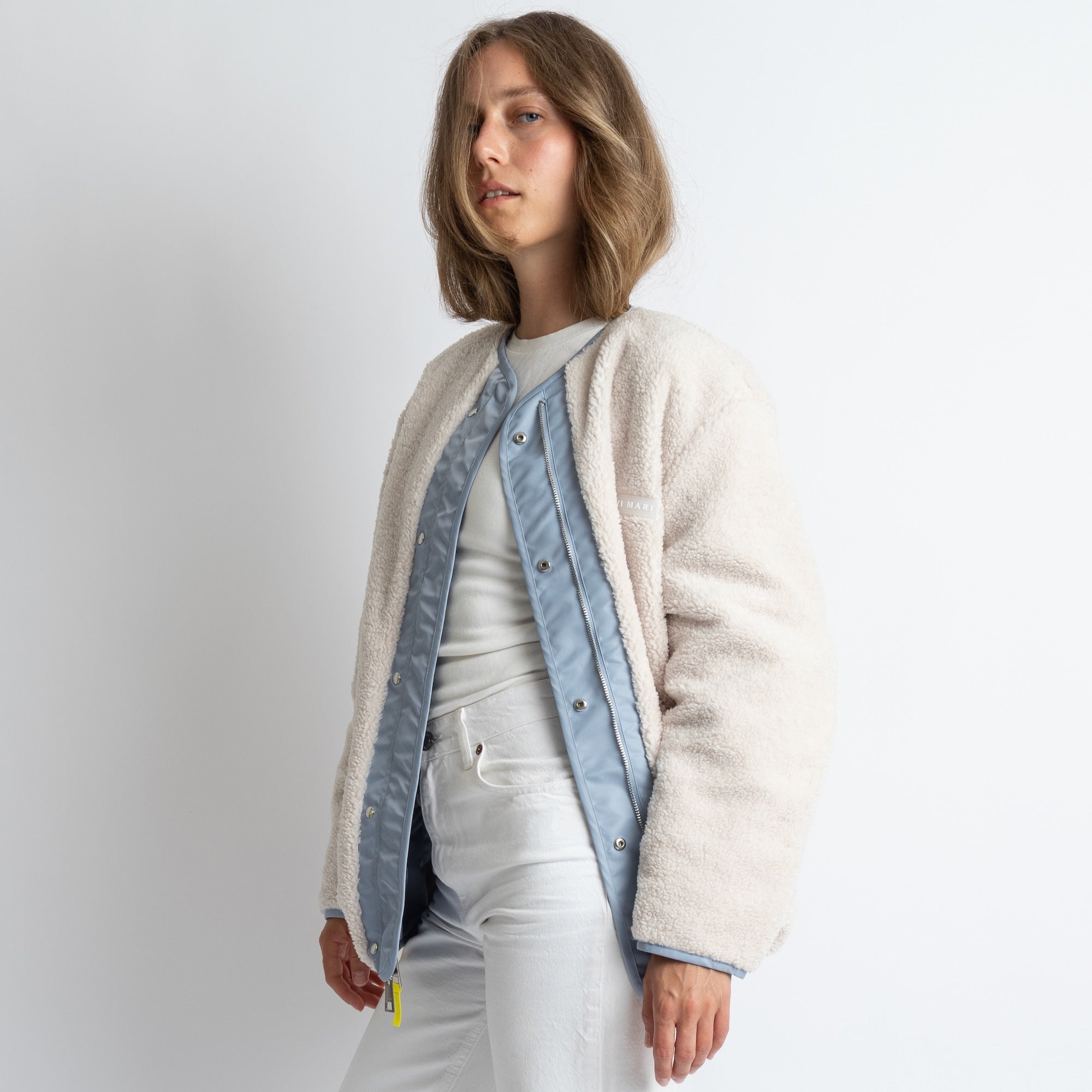 Reversible Bomber Jacket - ash blue/sand - VIVI MARI