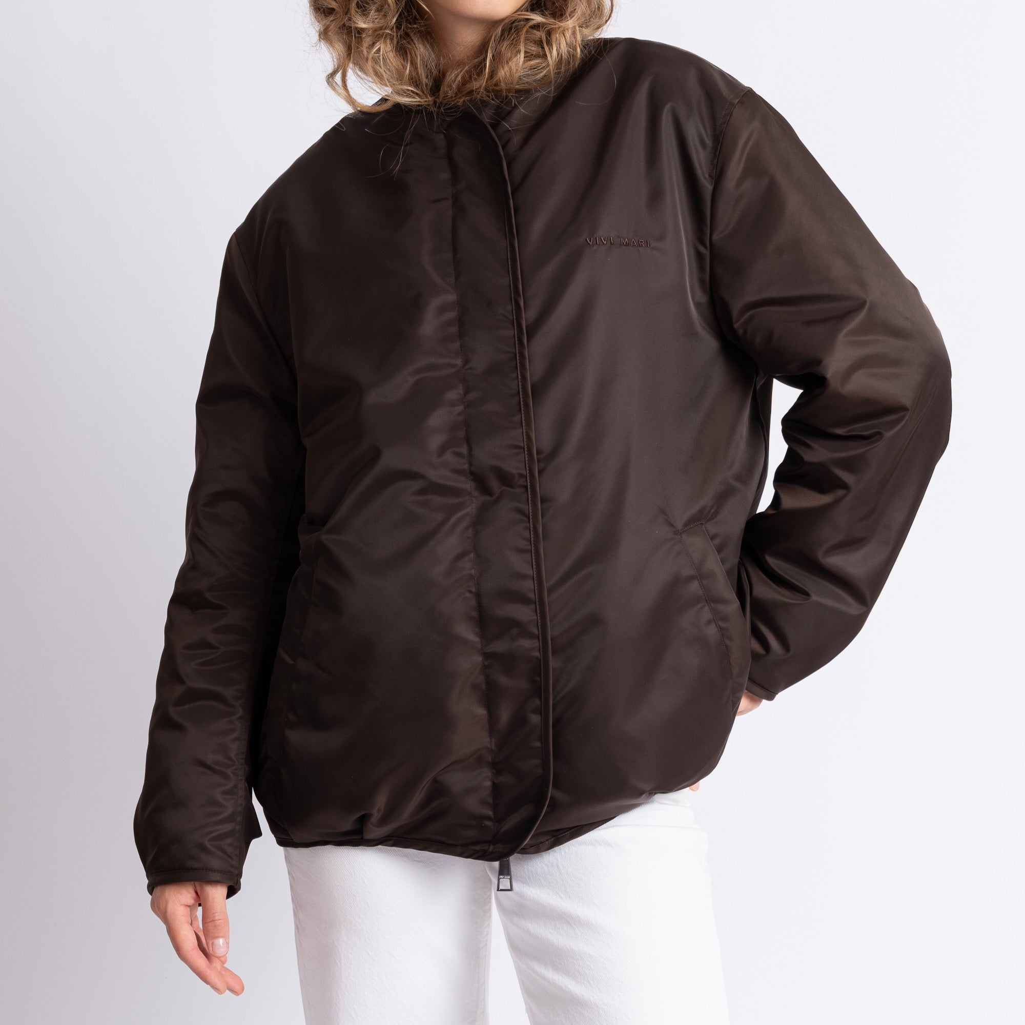 Reversible Bomber Jacket - chocolate/sand - VIVI MARI