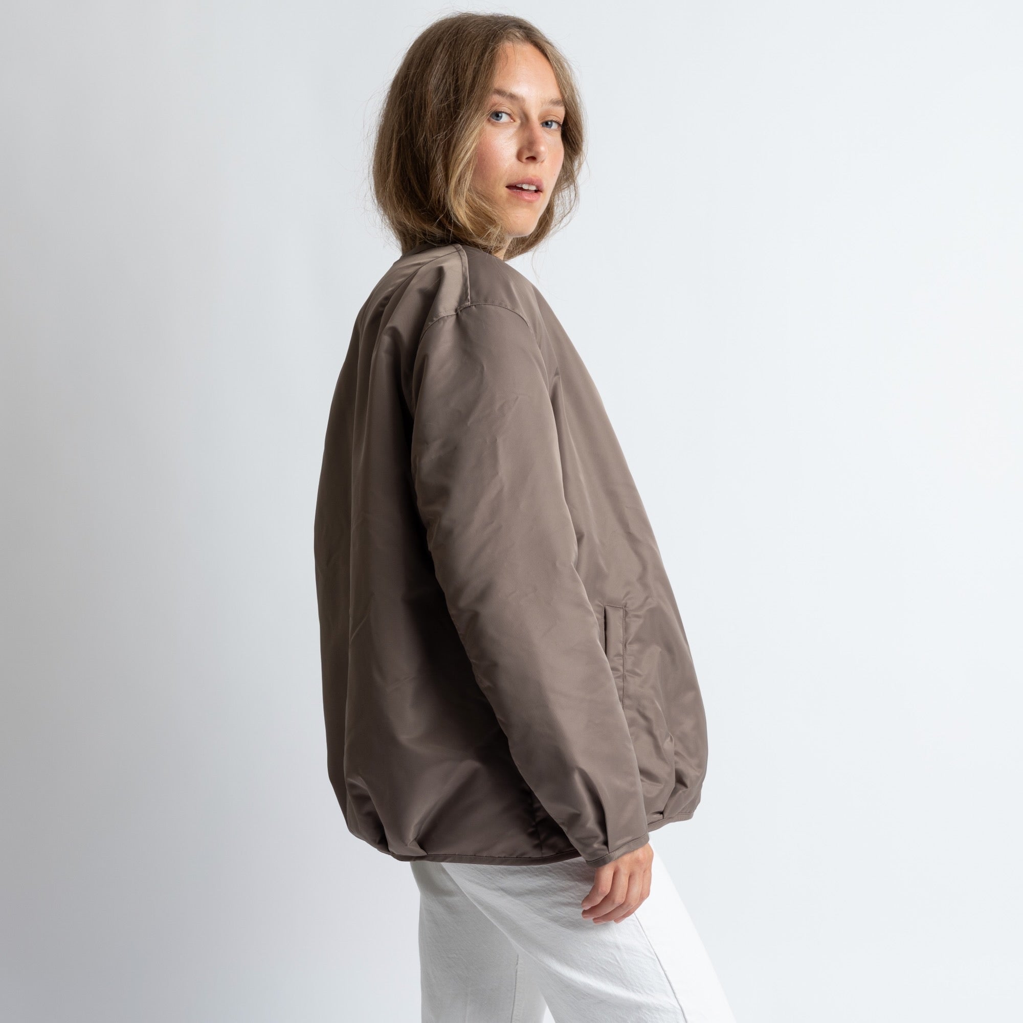 Reversible Bomber Jacket - dark mushroom/mushroom - VIVI MARI