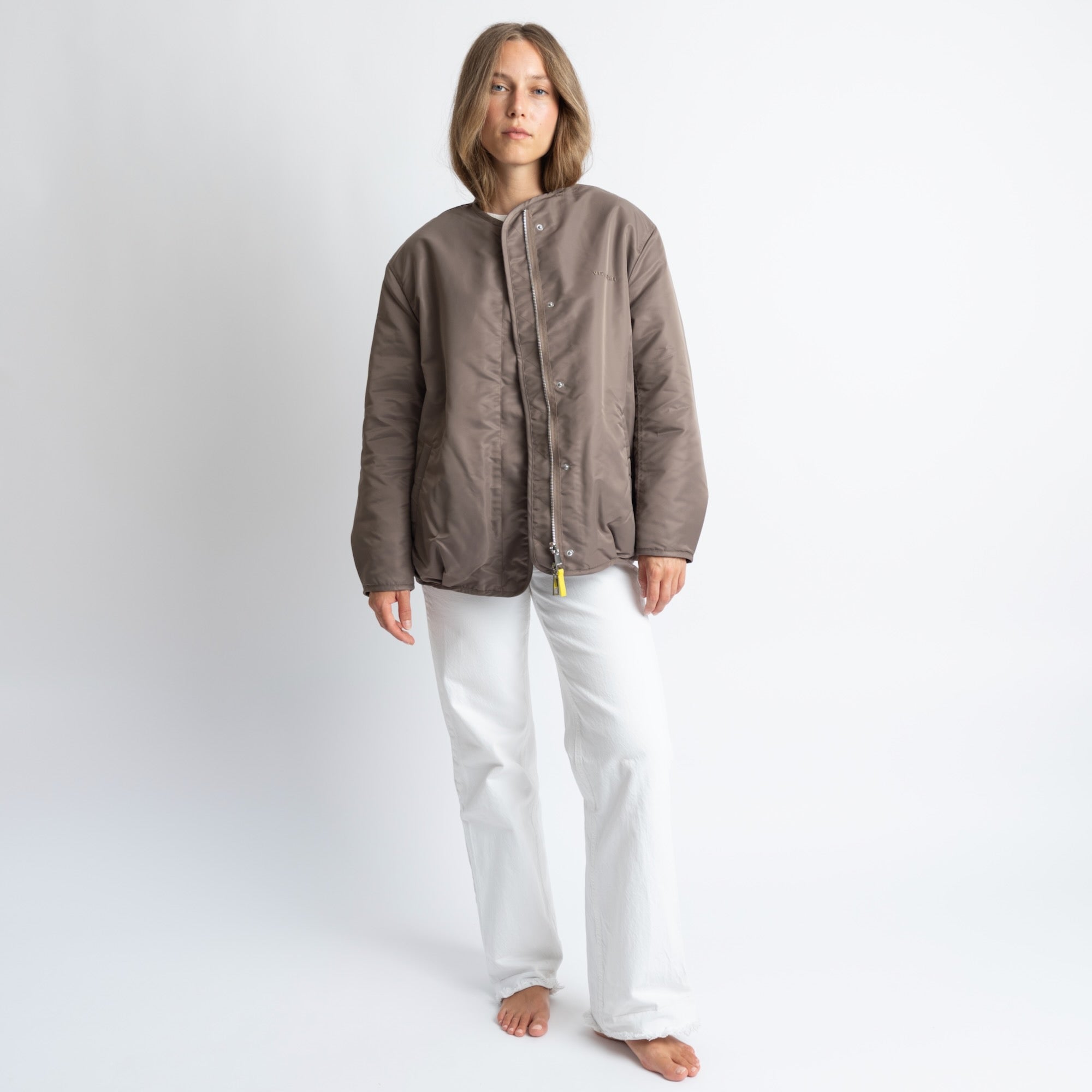 Reversible Bomber Jacket - dark mushroom/mushroom - VIVI MARI