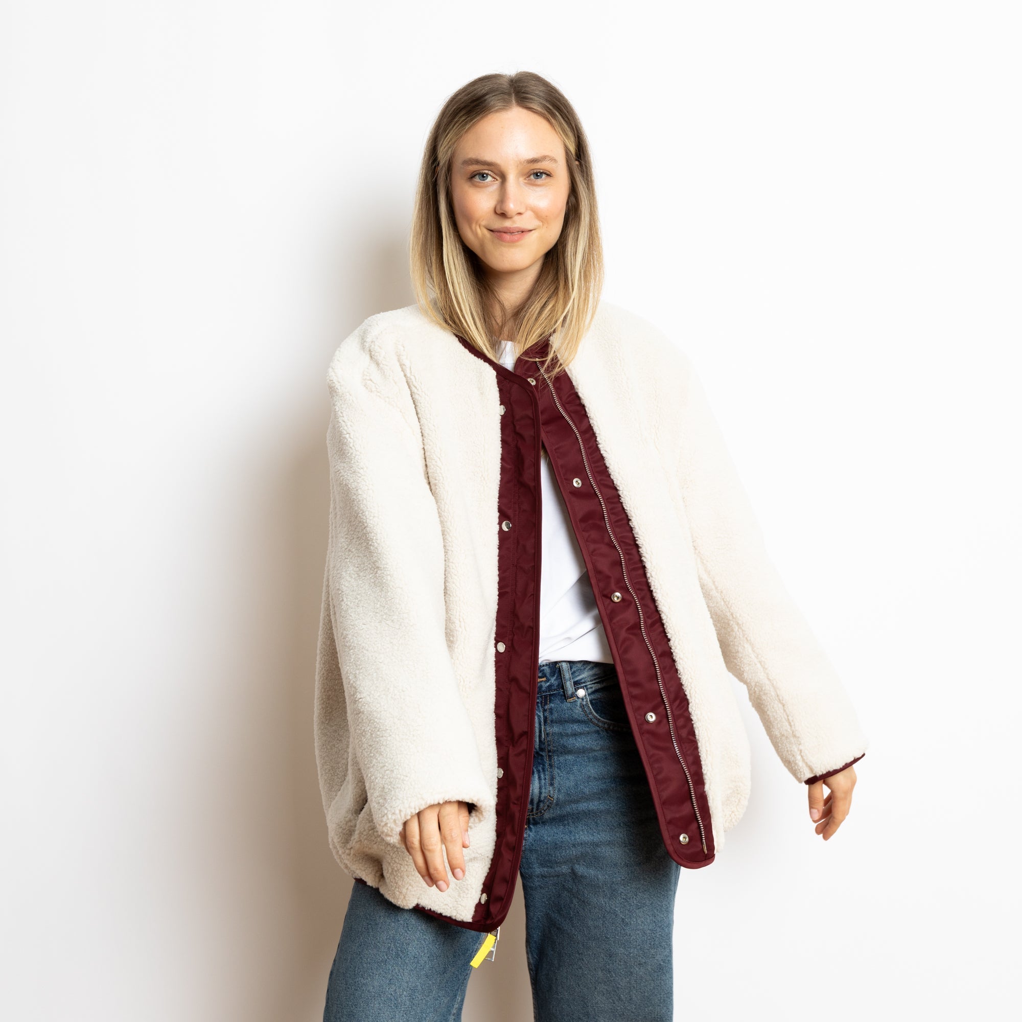 Reversible Bomber Jacket - wine red/sand - VIVI MARI