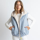 Reversible Bomber Vest - ash blue/sand - VIVI MARI