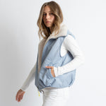 Reversible Bomber Vest - ash blue/sand - VIVI MARI