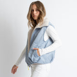 Reversible Bomber Vest - ash blue/sand - VIVI MARI