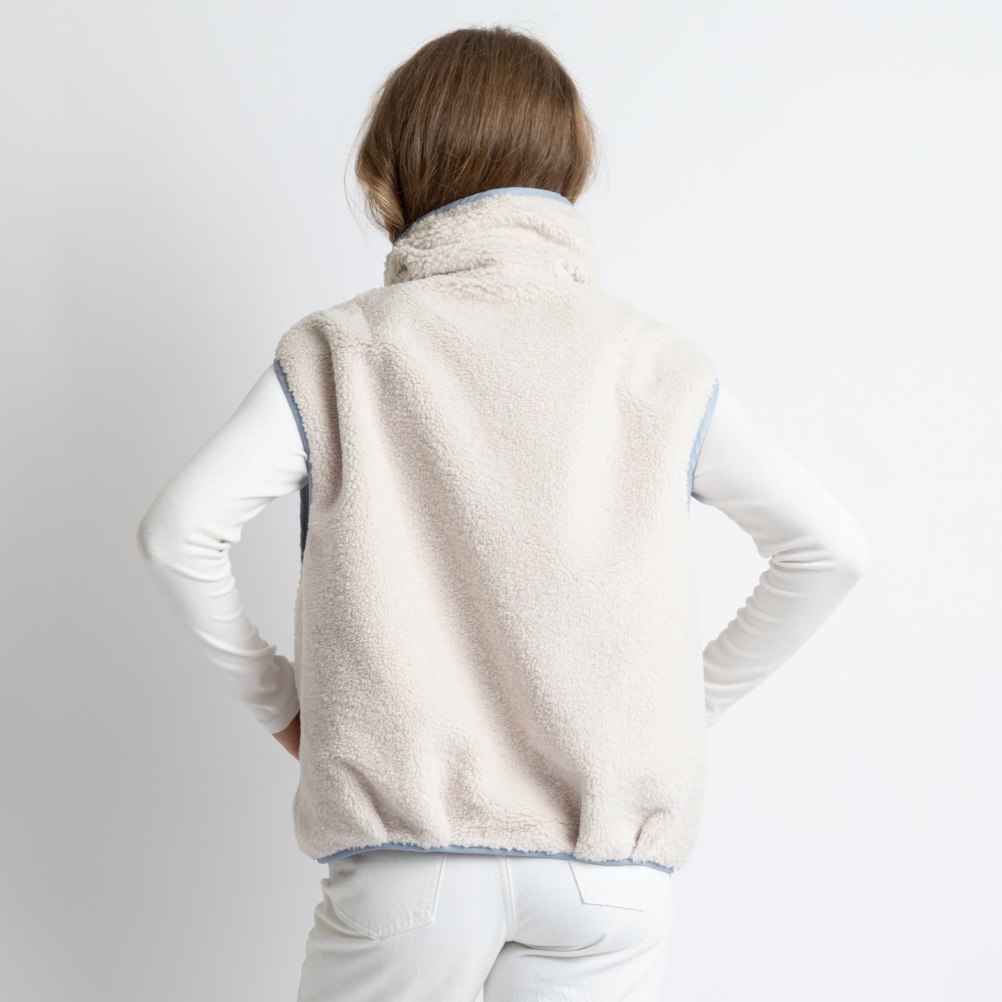 Reversible Bomber Vest - ash blue/sand - VIVI MARI