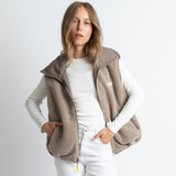 Reversible Bomber Vest - dark mushroom/mushroom - VIVI MARI