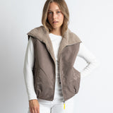 Reversible Bomber Vest - dark mushroom/mushroom - VIVI MARI