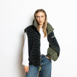 Reversible Bomber Vest - olive/leo navy - olive - VIVI MARI