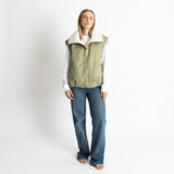 Reversible Bomber Vest - pale olive/sand - VIVI MARI