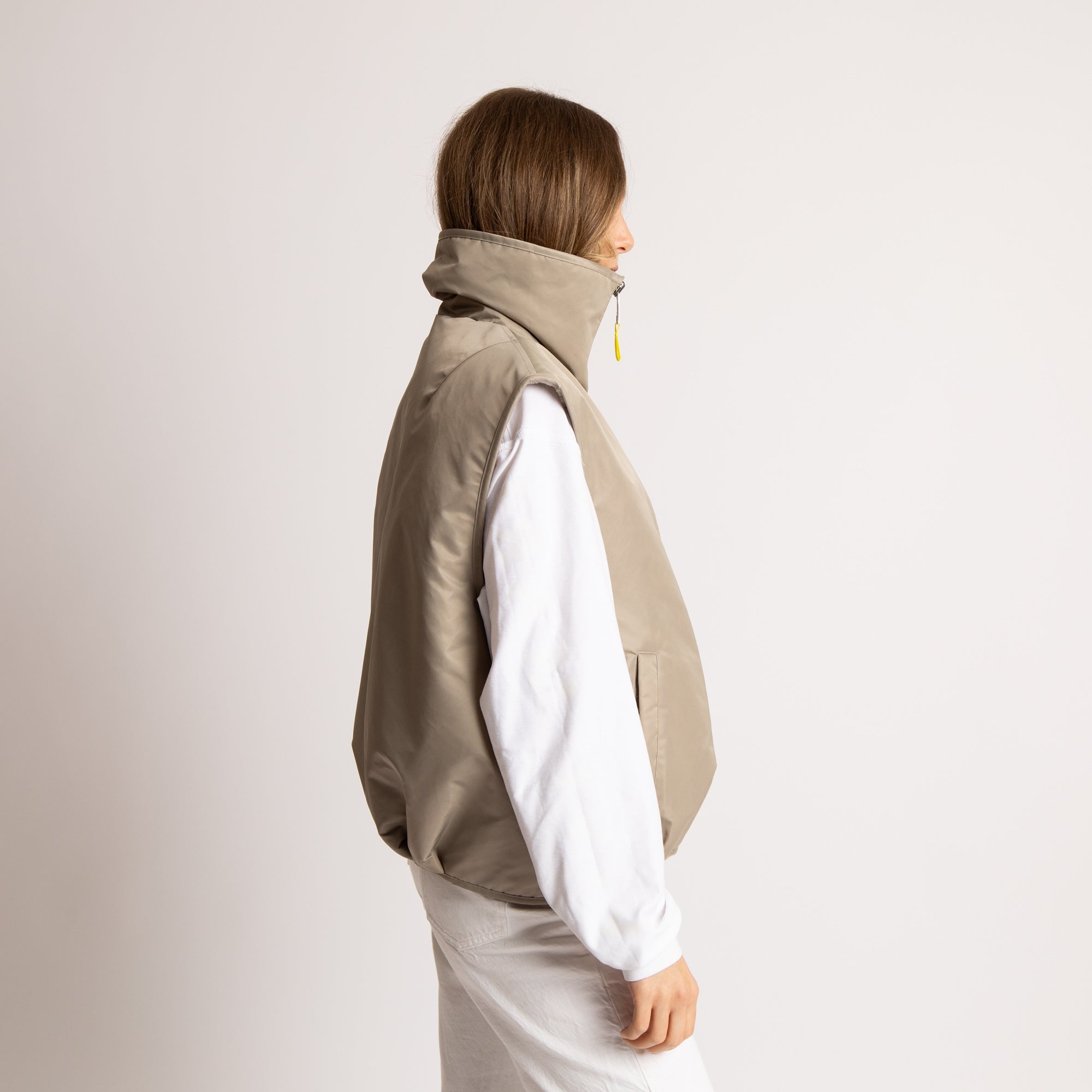 Reversible Bomber Vest - stone/leo sand - stone - VIVI MARI