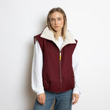 Reversible Bomber Vest - wine red/sand - VIVI MARI