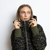 Sweat Jacket hoodie - leo splashes navy/olive - VIVI MARI