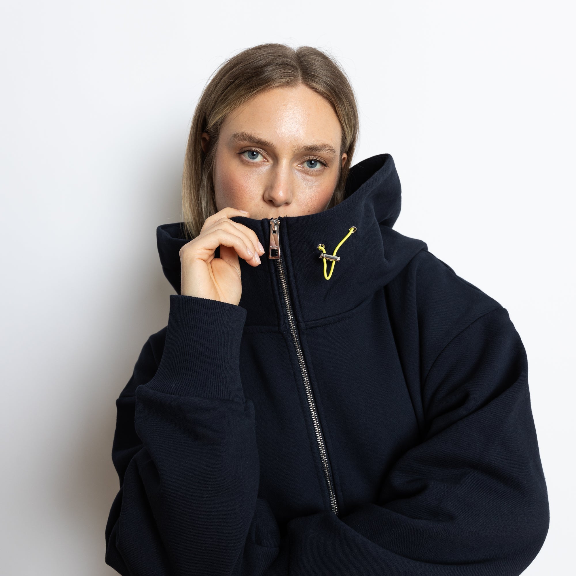 Sweat Jacket hoodie solid navy