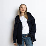 Sweat Jacket hoodie - solid navy - VIVI MARI