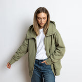 Sweat Jacket hoodie - solid pale olive - VIVI MARI