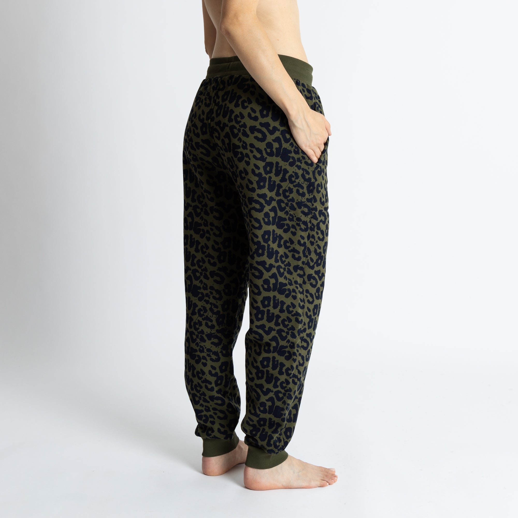 Sweat Pants - leo splashes navy/olive - VIVI MARI