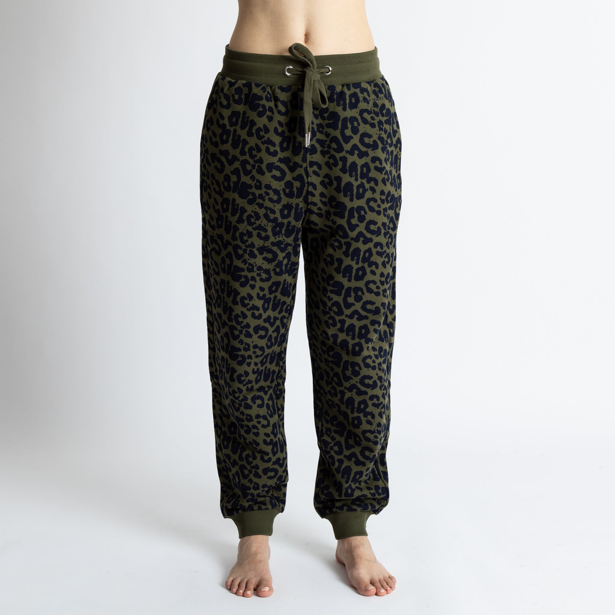 Sweat Pants - leo splashes navy/olive - VIVI MARI