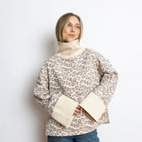 Sweatshirt turtle neck - leo splashes grey/sand - VIVI MARI