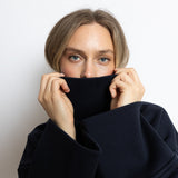 Sweatshirt turtle neck - solid navy - VIVI MARI