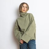 Sweatshirt turtle neck - solid pale olive - VIVI MARI