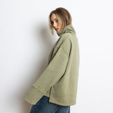 Sweatshirt turtle neck - solid pale olive - VIVI MARI