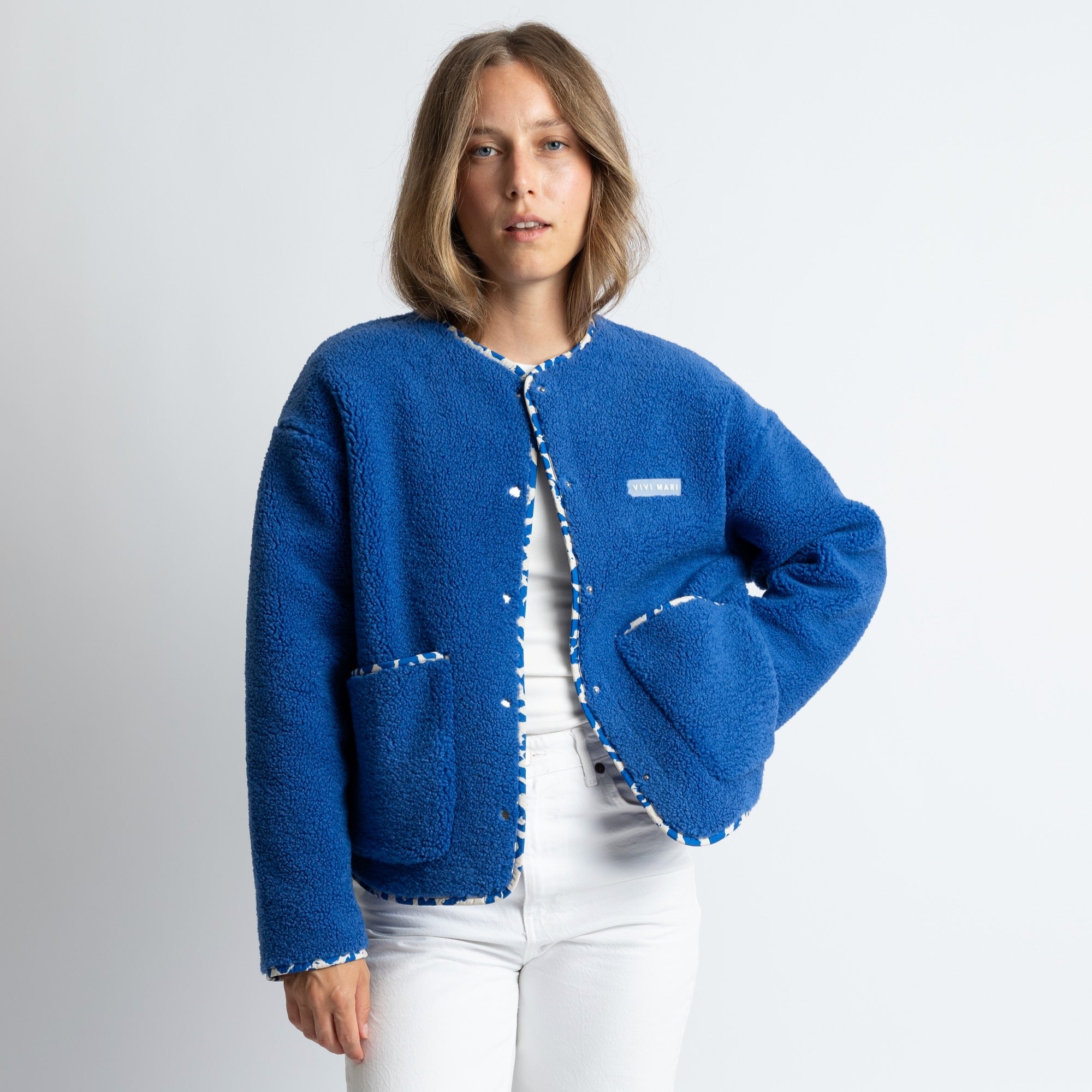 Teddy Fleece Jacket - blue - VIVI MARI