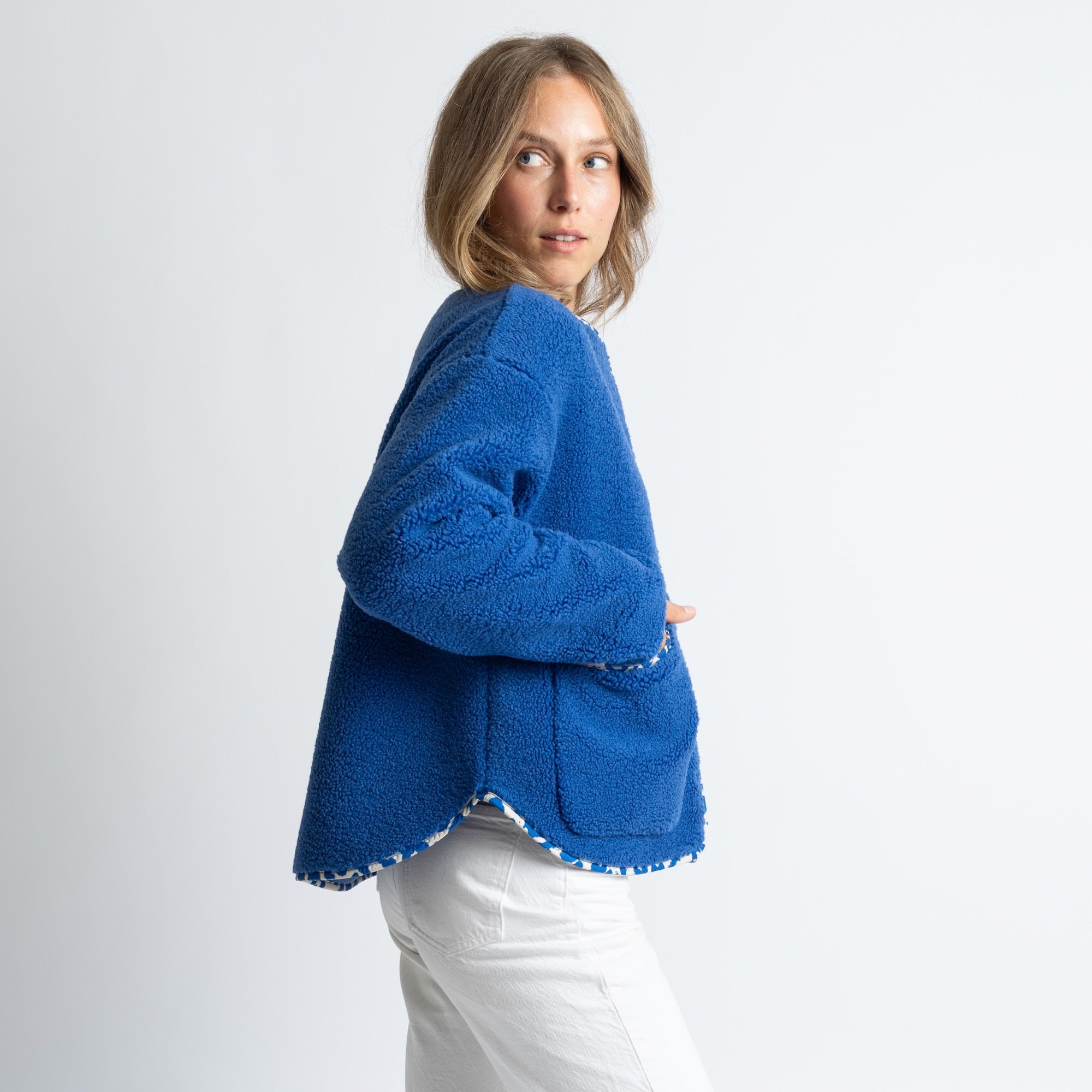 Teddy Fleece Jacket - blue - VIVI MARI