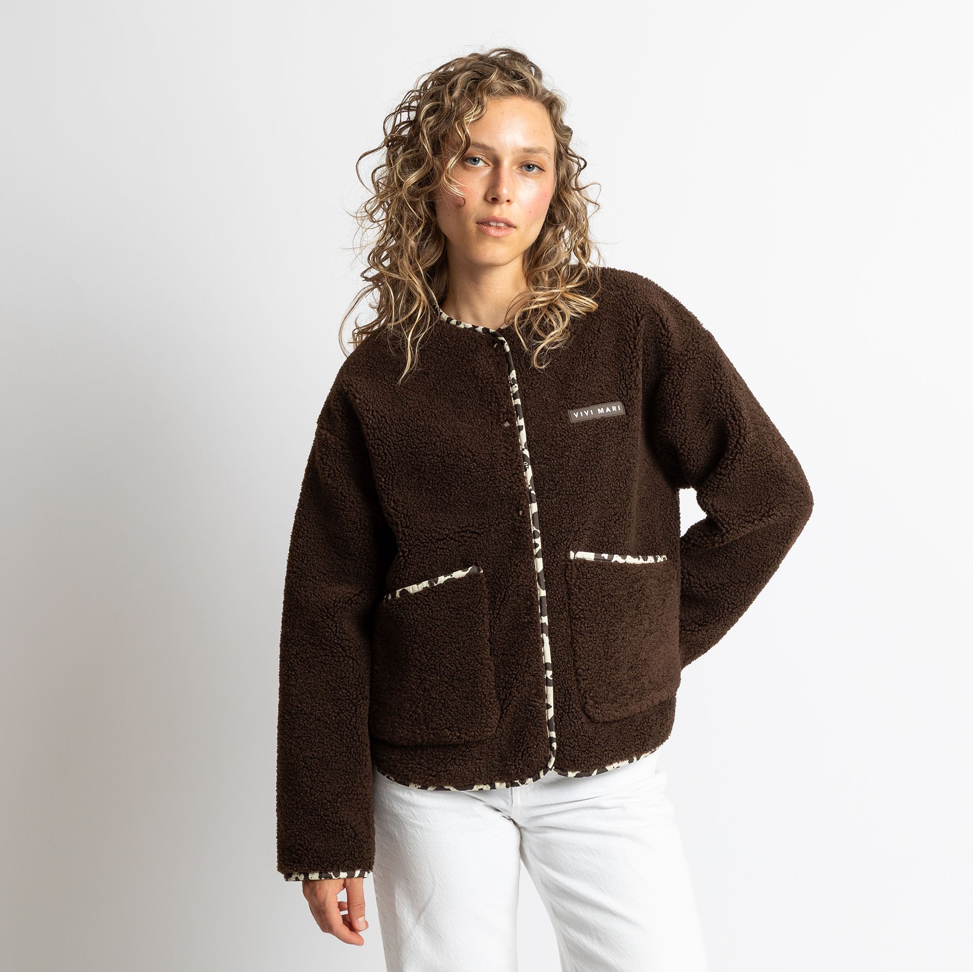 Teddy Fleece Jacket - chocolate - VIVI MARI