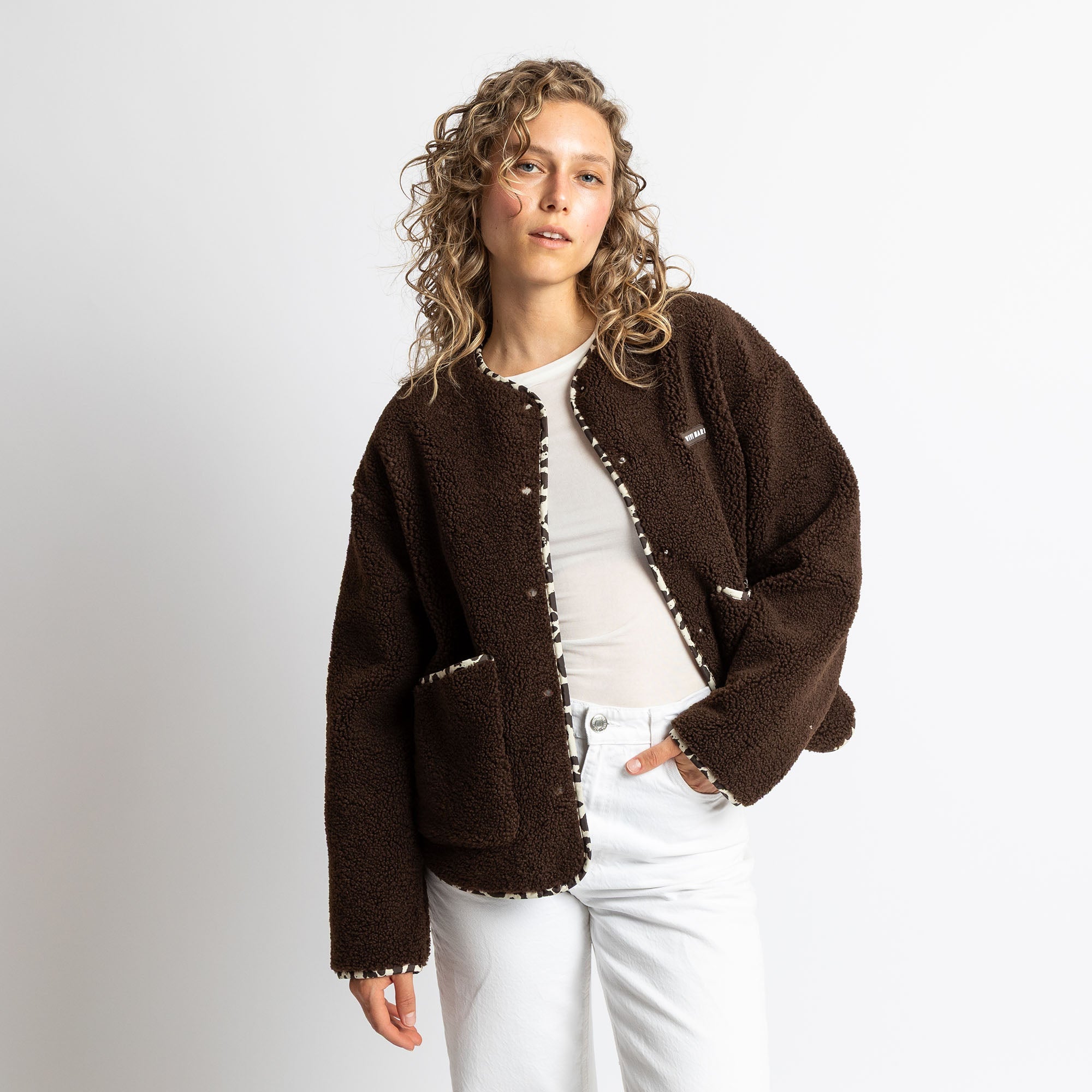 Teddy Fleece Jacket - chocolate - VIVI MARI