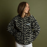 Teddy Fleece Jacket - leo splashes black/sand - VIVI MARI