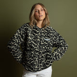 Teddy Fleece Jacket - leo splashes black/sand - VIVI MARI