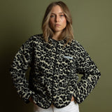 Teddy Fleece Jacket - leo splashes black/sand - VIVI MARI