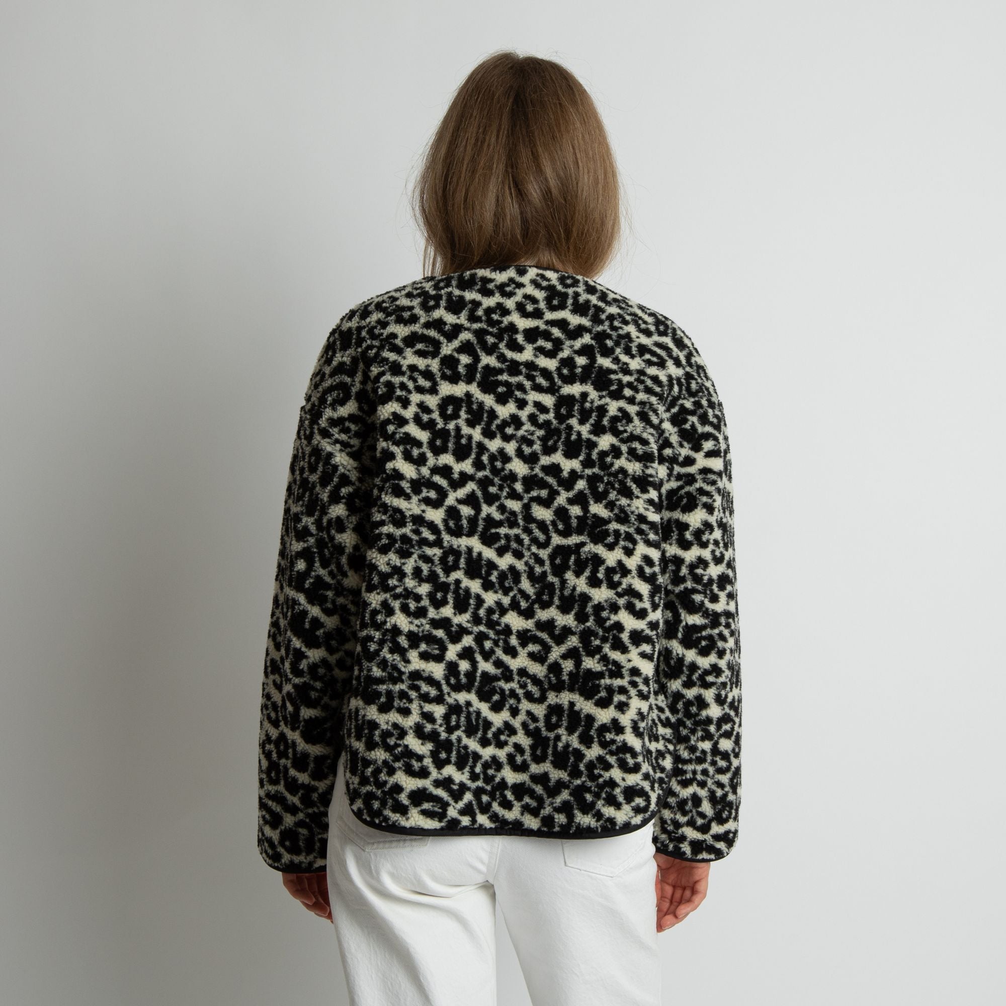 Teddy Fleece Jacket - leo splashes black/sand - VIVI MARI