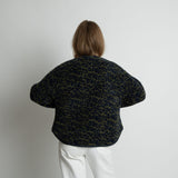 Teddy Fleece Jacket - leo splashes navy/olive - VIVI MARI