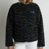 Teddy Fleece Jacket - leo splashes navy/olive - VIVI MARI
