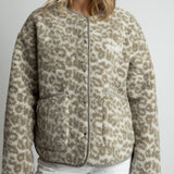 Teddy Fleece Jacket - leo splashes stone/sand - VIVI MARI