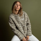 Teddy Fleece Jacket - leo splashes stone/sand - VIVI MARI