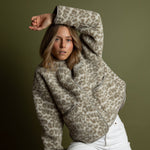 Teddy Fleece Jacket - leo splashes stone/sand - VIVI MARI
