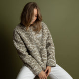 Teddy Fleece Jacket - leo splashes stone/sand - VIVI MARI