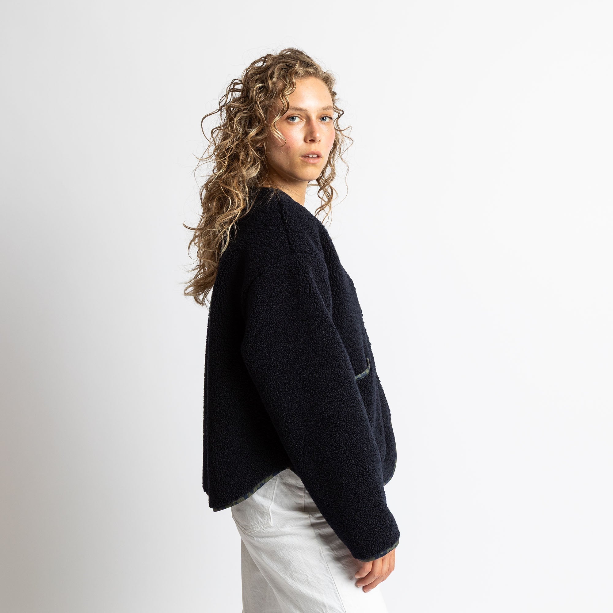 Teddy Fleece Jacket - navy - VIVI MARI