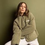 Teddy Fleece Jacket - pale olive - VIVI MARI