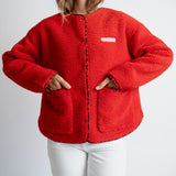 Teddy Fleece Jacket - true red - VIVI MARI