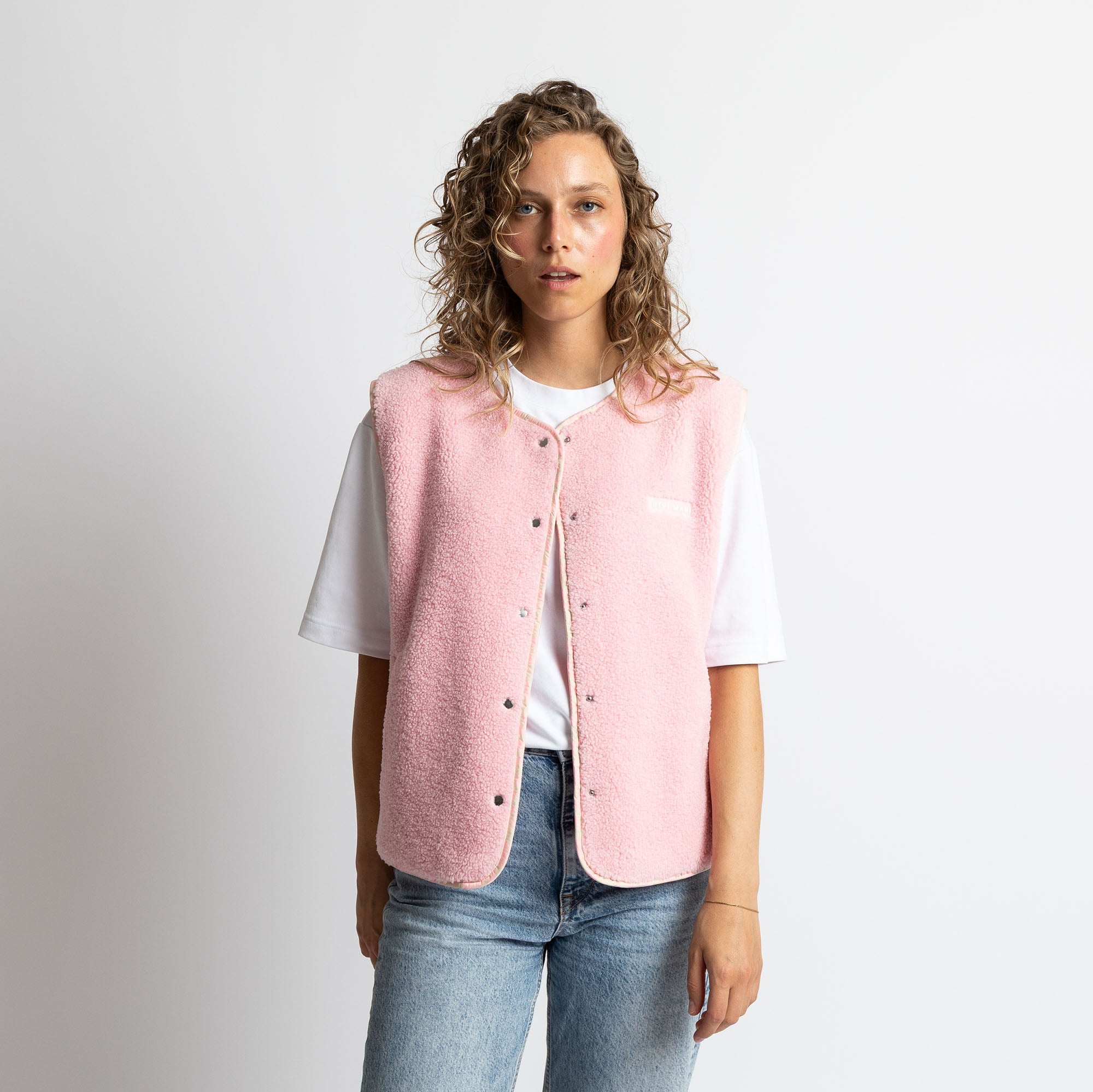 Teddy Fleece Vest - candy pale pink - VIVI MARI