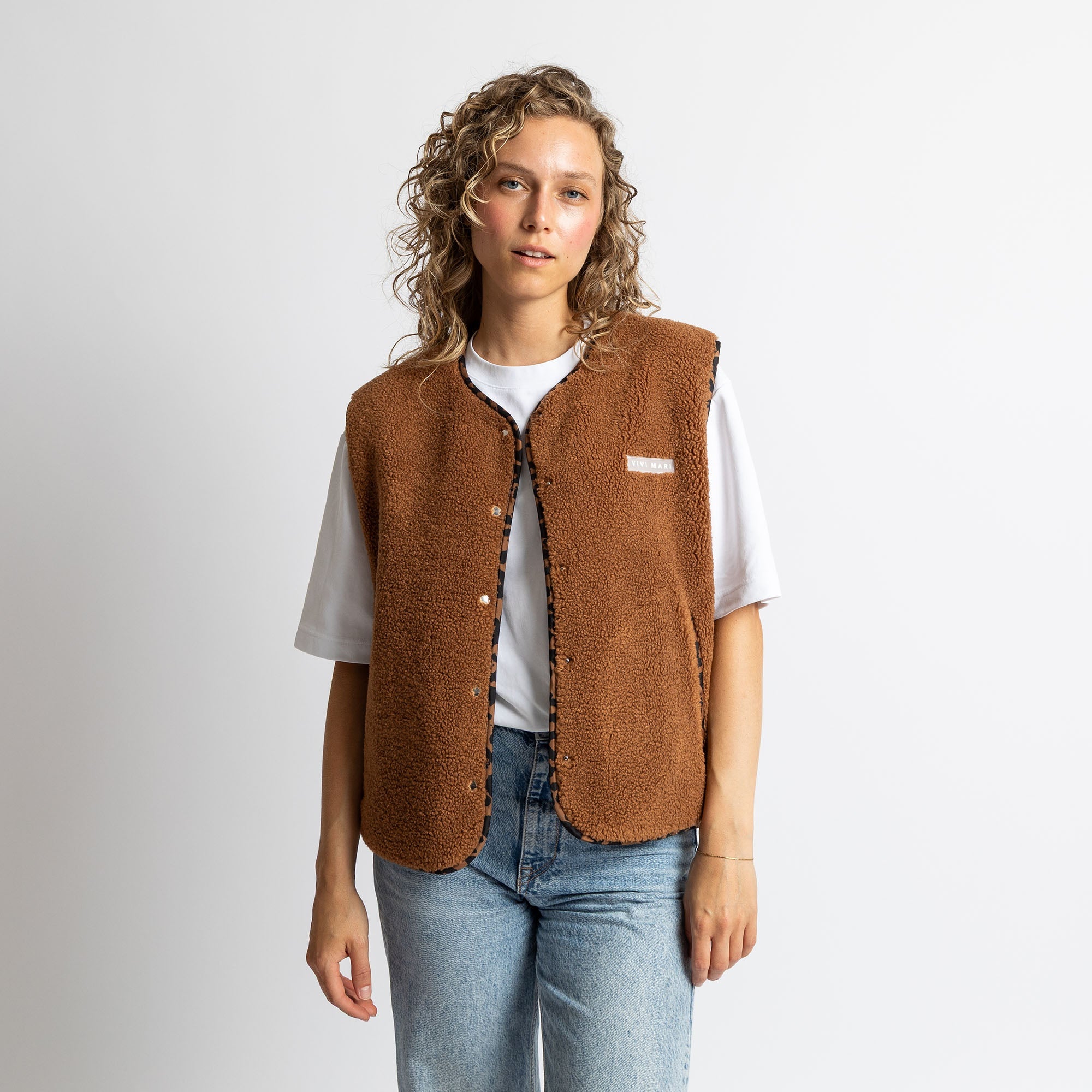 Teddy Fleece Vest - caramel - VIVI MARI