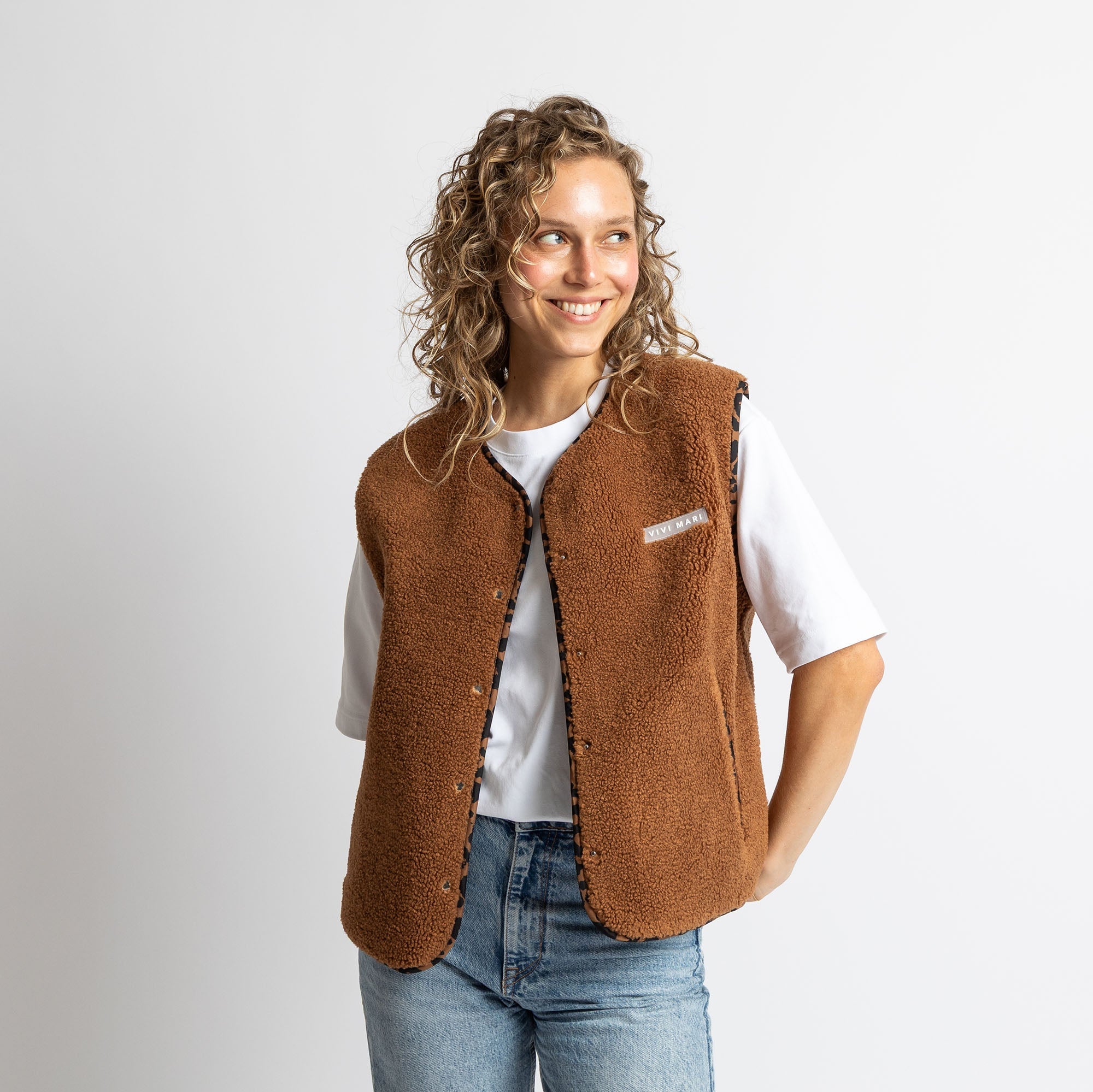Teddy Fleece Vest - caramel - VIVI MARI