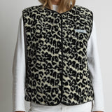 Teddy Fleece Vest - leo splashes black/sand - VIVI MARI