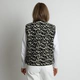 Teddy Fleece Vest - leo splashes black/sand - VIVI MARI