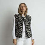 Teddy Fleece Vest - leo splashes black/sand - VIVI MARI