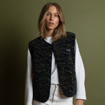Teddy Fleece Vest - leo splashes navy/olive - VIVI MARI