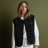 Teddy Fleece Vest - leo splashes navy/olive - VIVI MARI